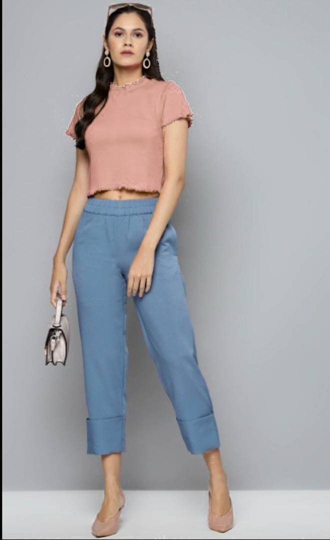 Elite Peach Solid Crop Top